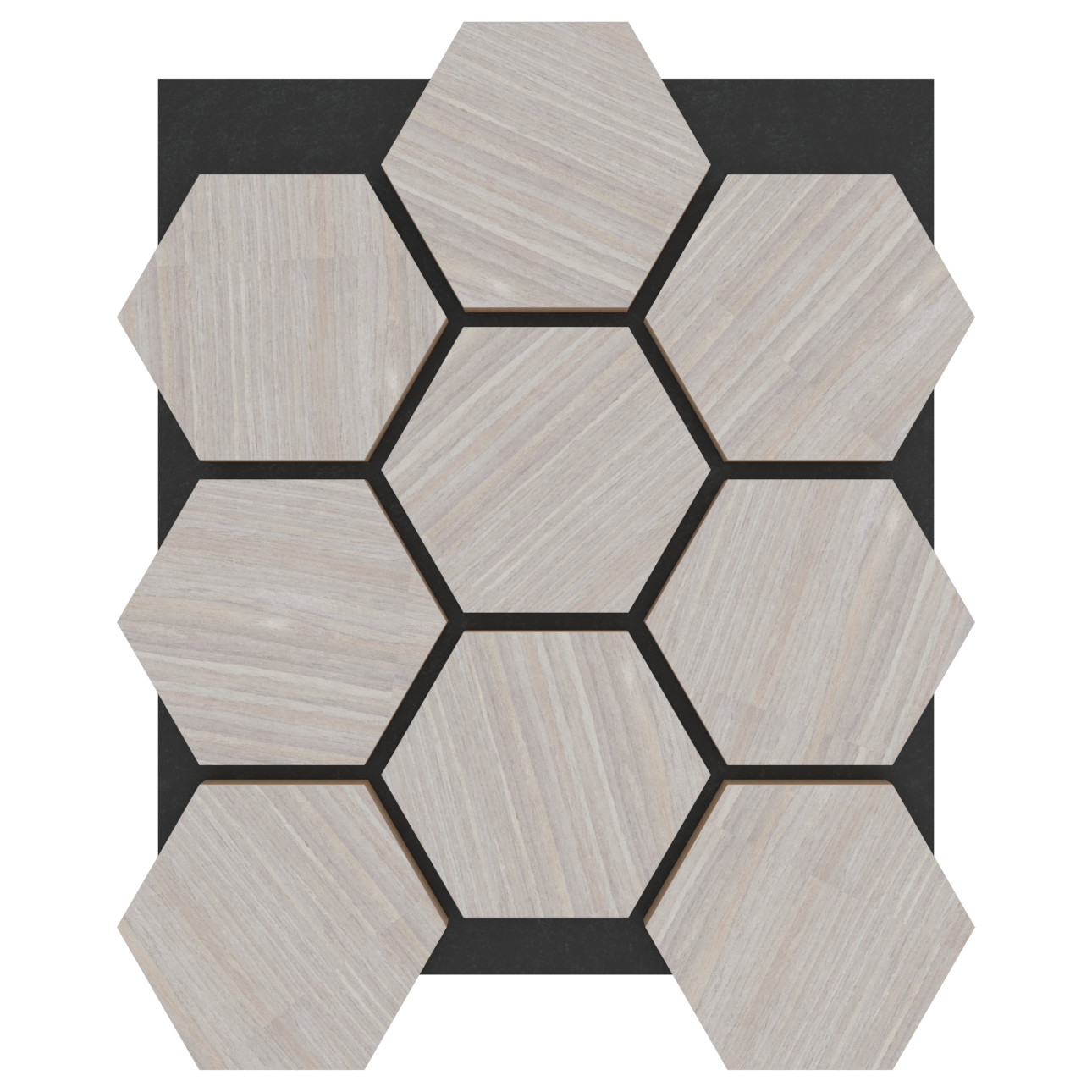 Panel Acústico Hexagonal Enchapado Ceniza