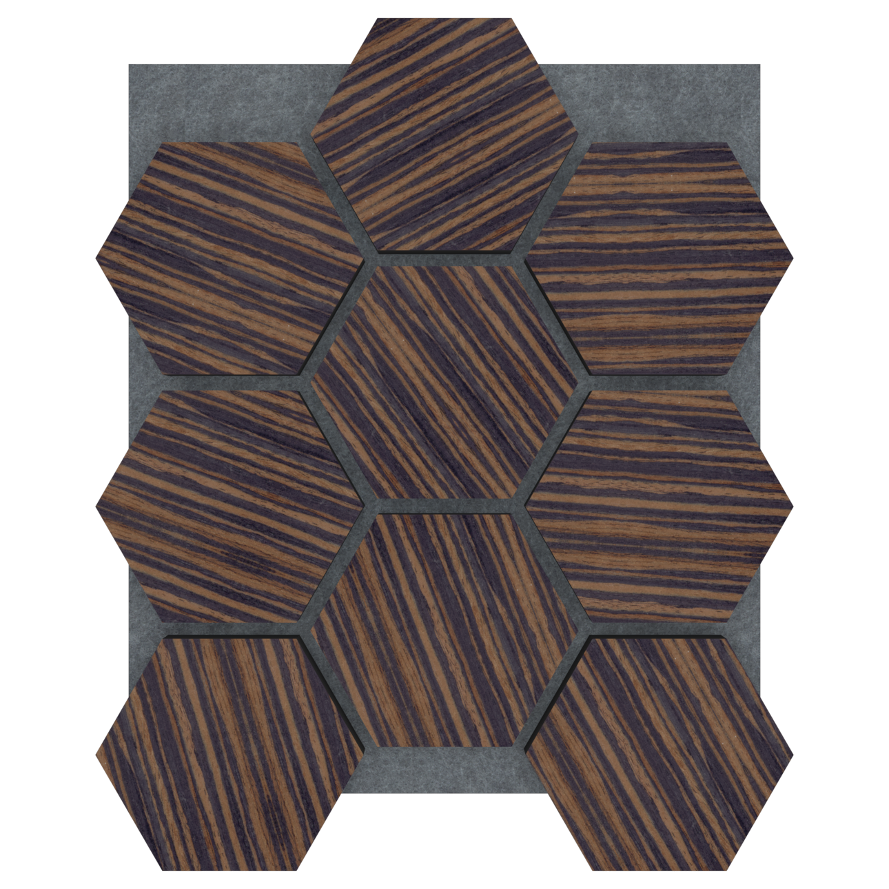 Panel Acústico Hexagonal Enchapado Ébano