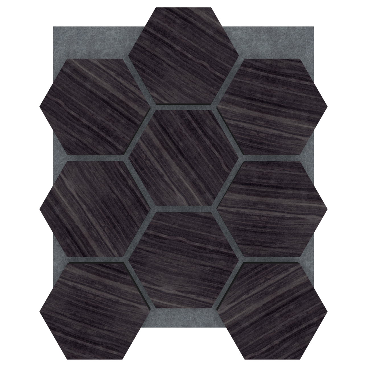 Panel Acústico Hexagonal Enchapado Encina Negra