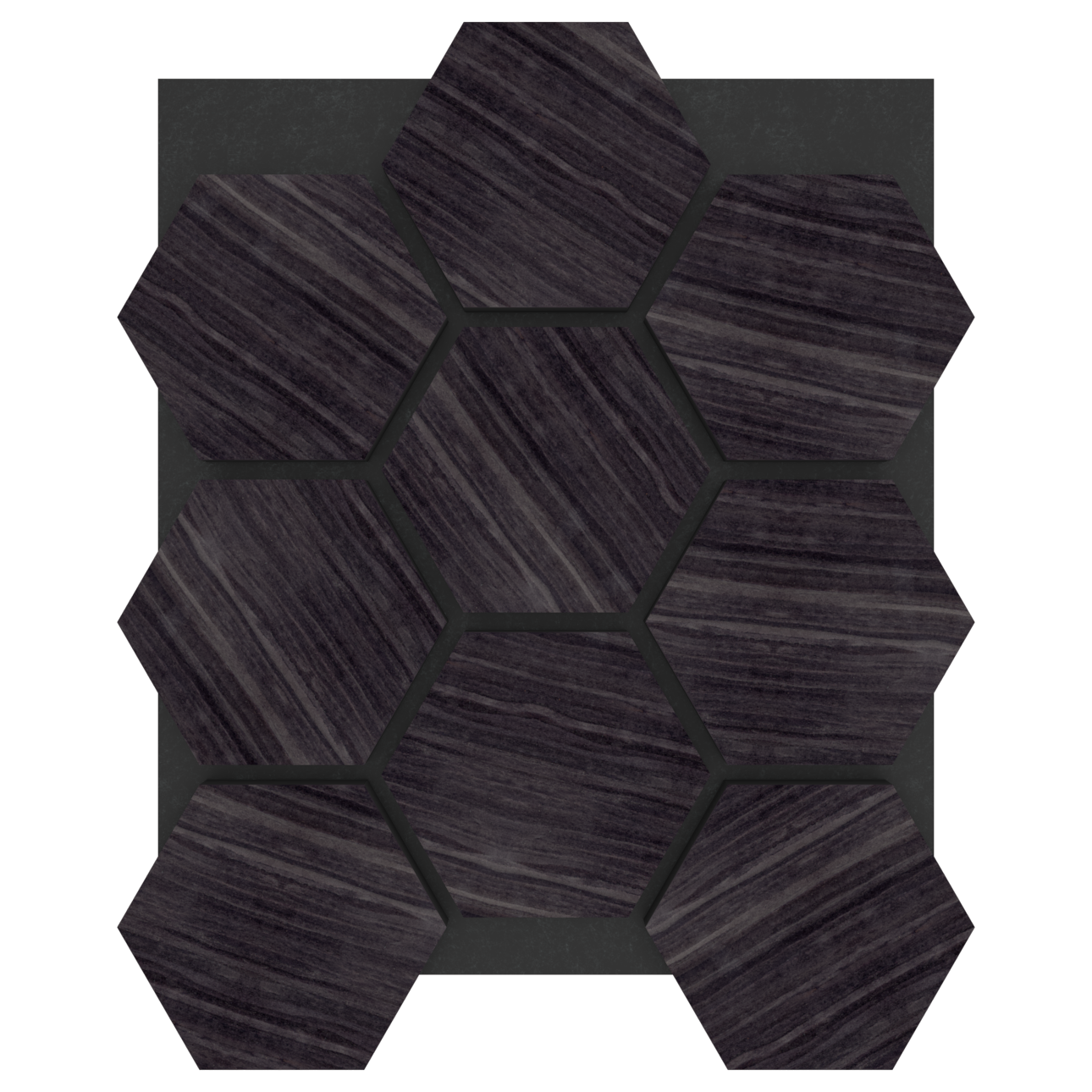 Panel Acústico Hexagonal Enchapado Encina Negra