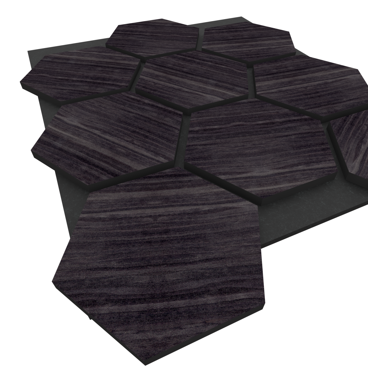 Panel Acústico Hexagonal Enchapado Encina Negra