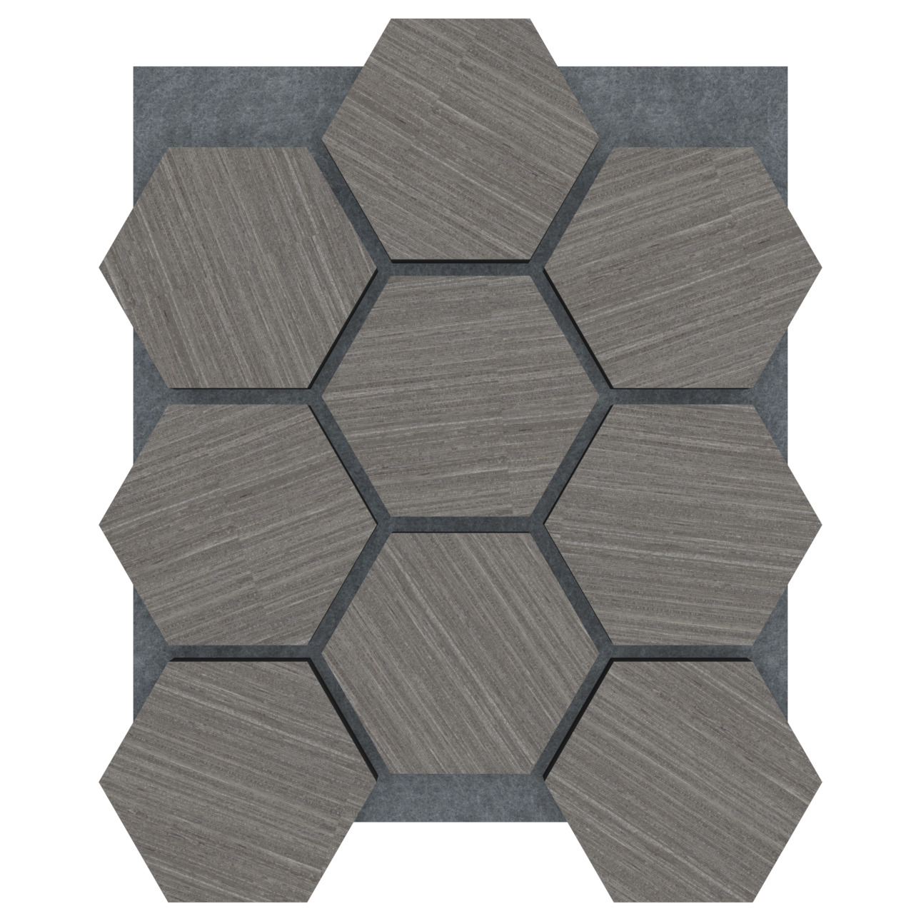 Panel Acústico Hexagonal Enchapado Gris Lineal