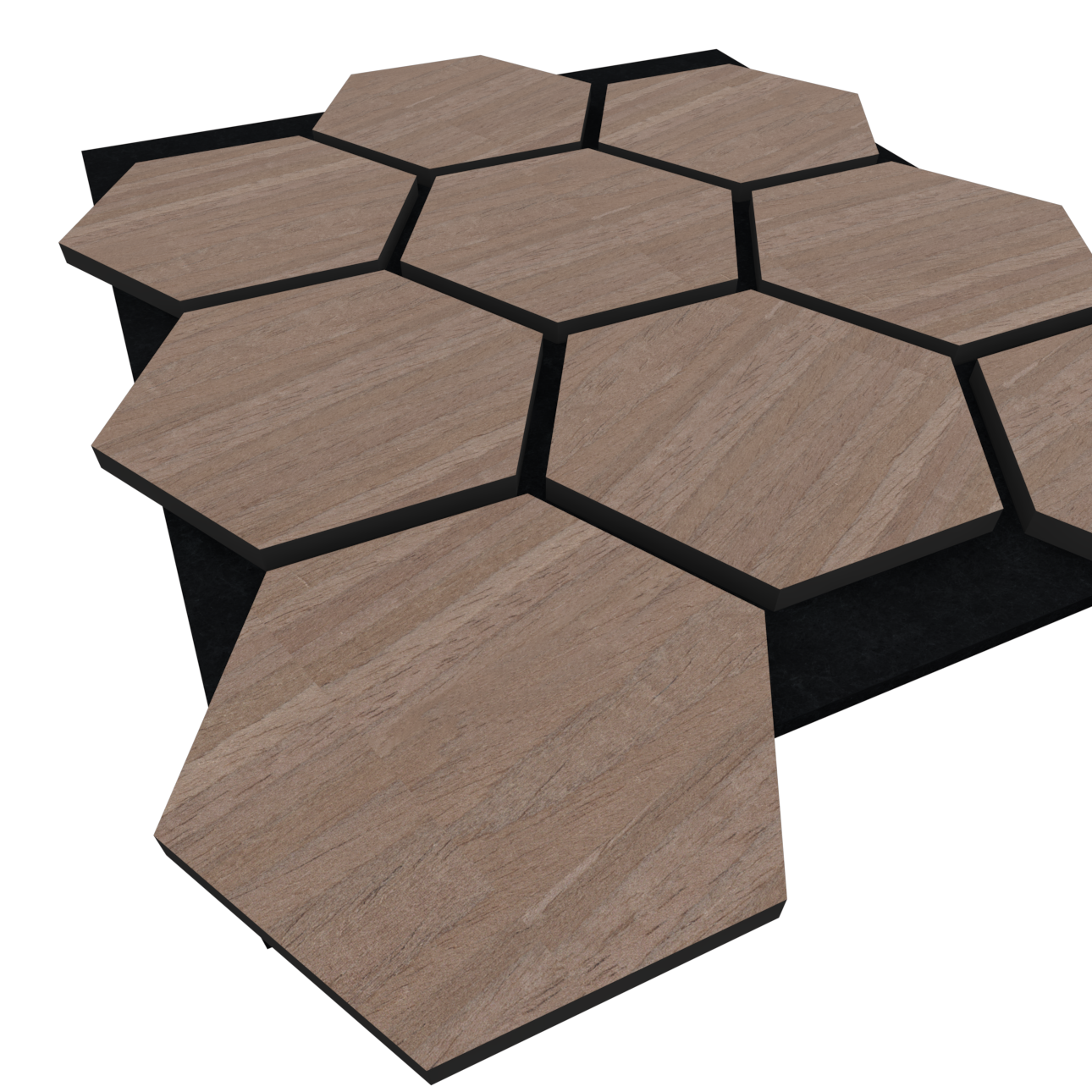 Panel Acústico Hexagonal Enchapado Nogal