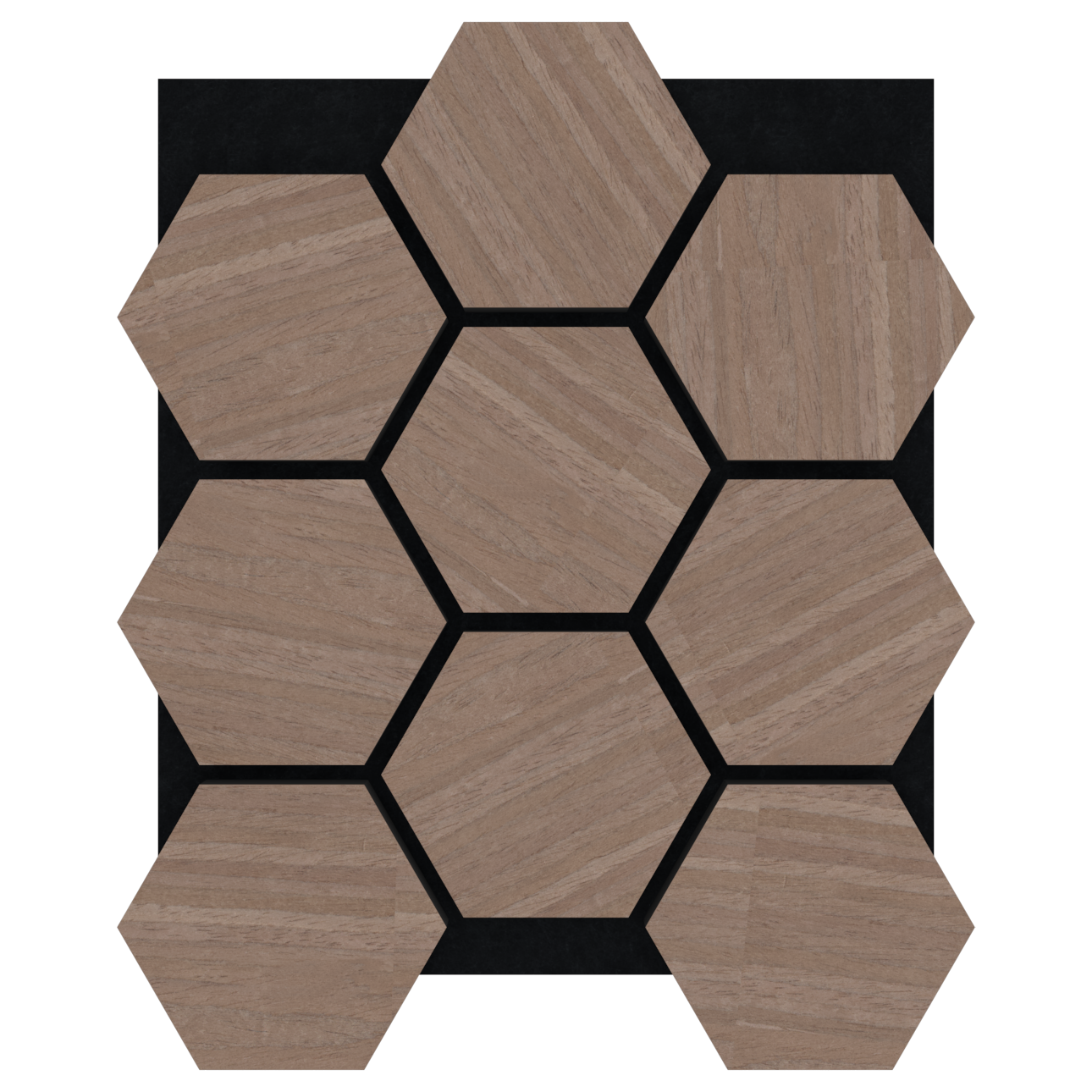 Panel Acústico Hexagonal Enchapado Nogal