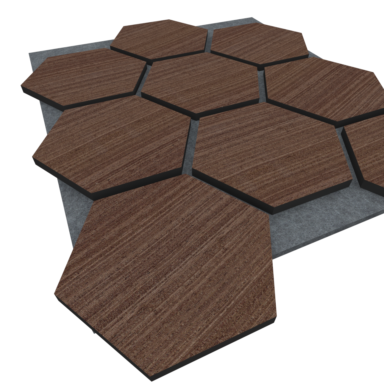 Panel Acústico Hexagonal Enchapado Wenge