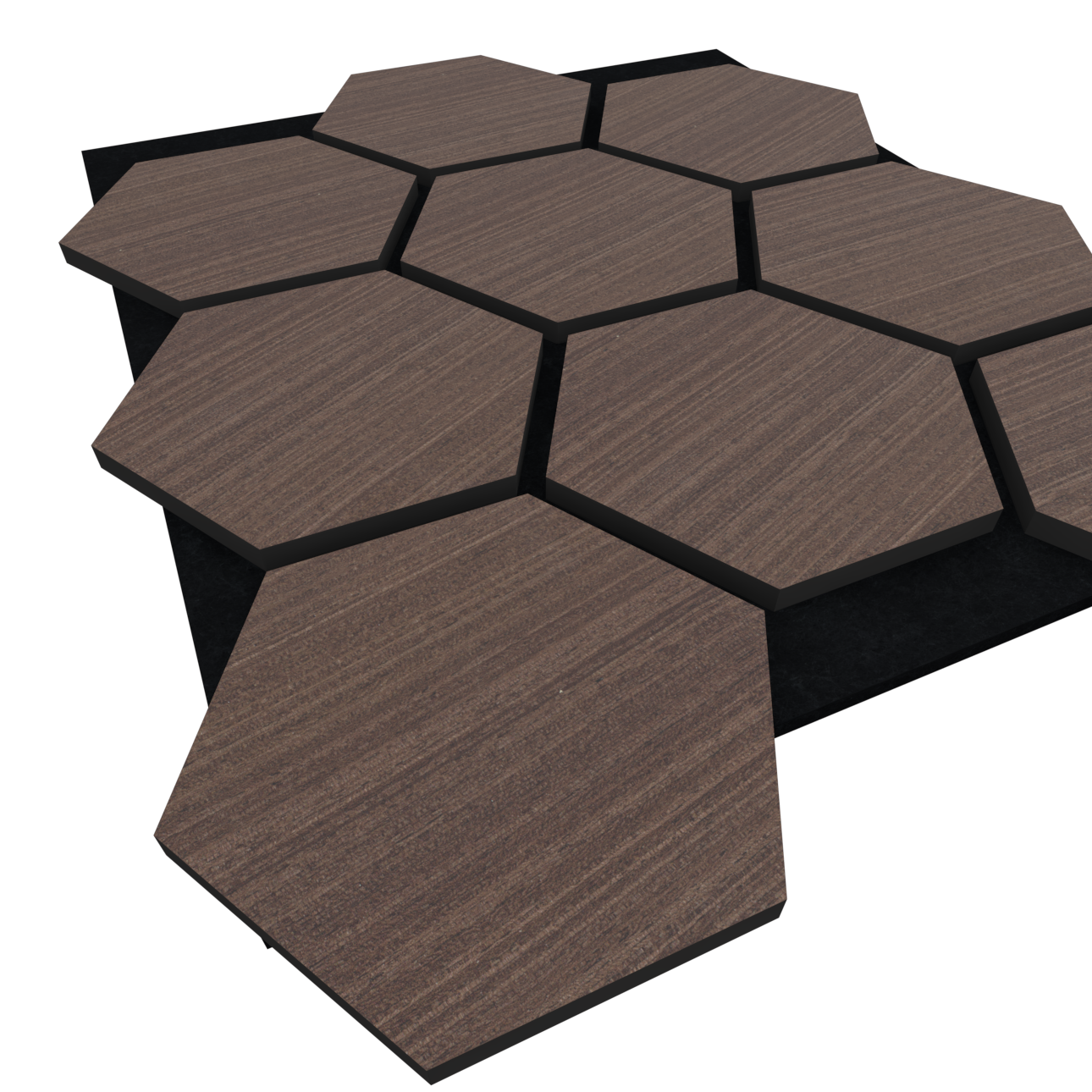Panel Acústico Hexagonal Enchapado Wenge