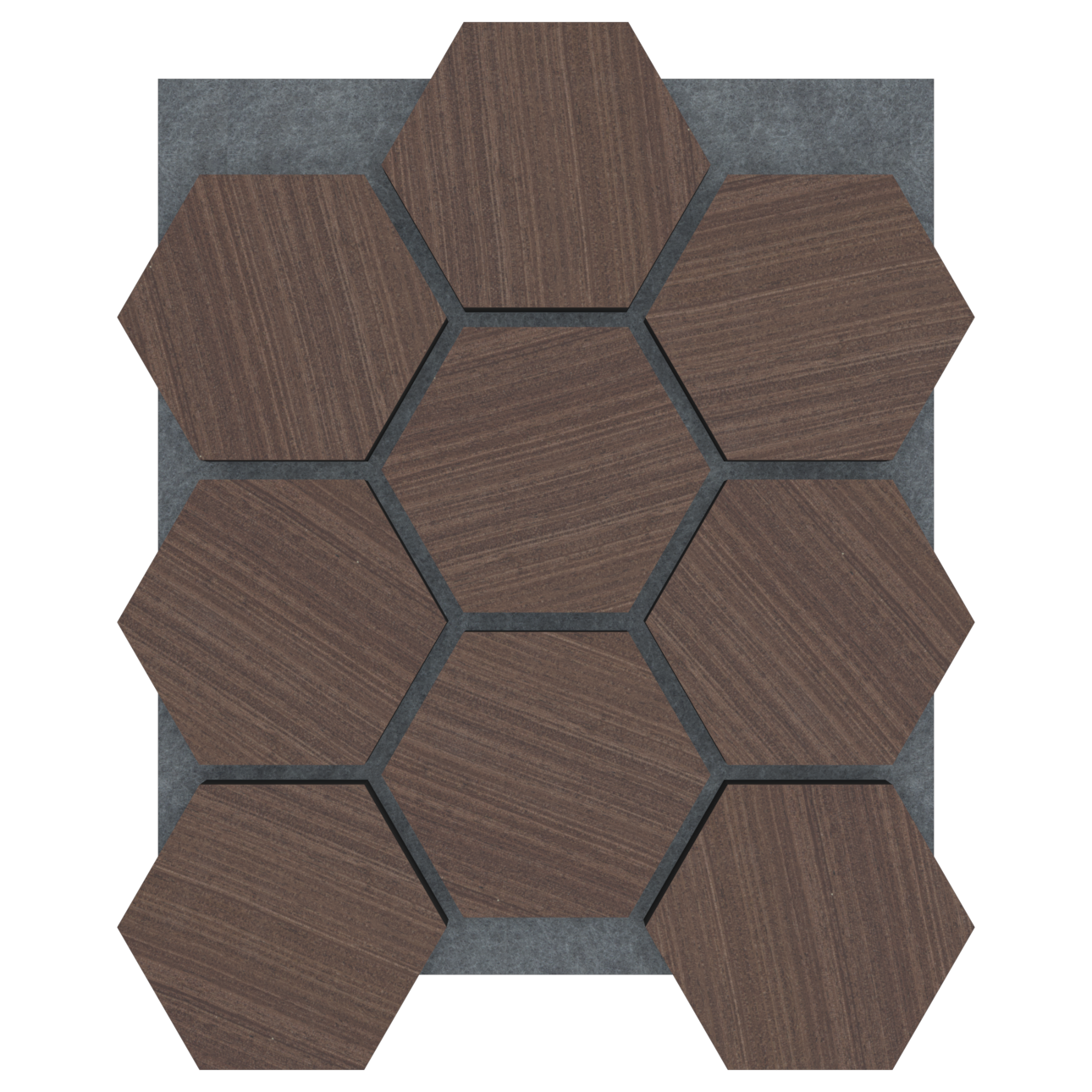 Panel Acústico Hexagonal Enchapado Wenge