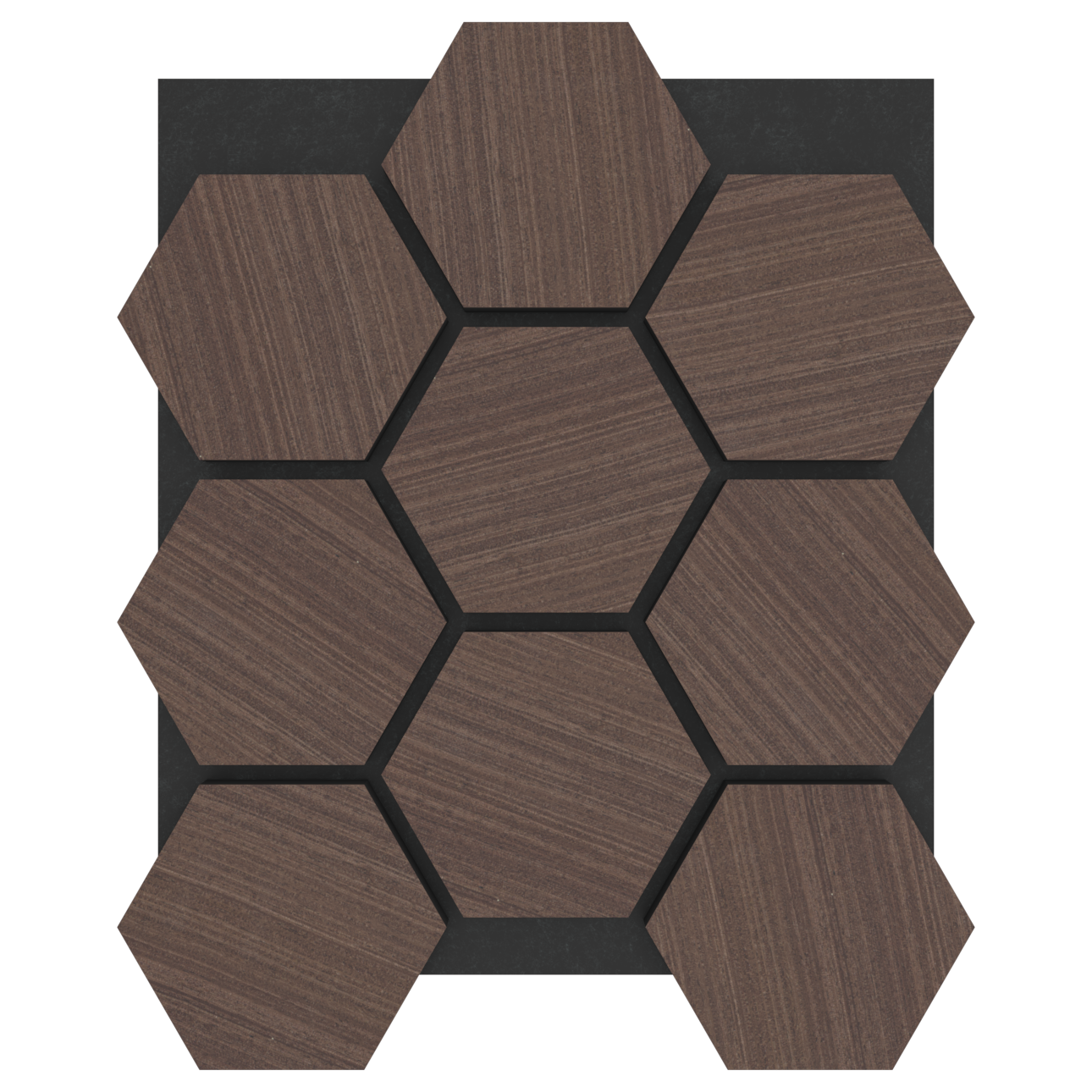 Panel Acústico Hexagonal Enchapado Wenge