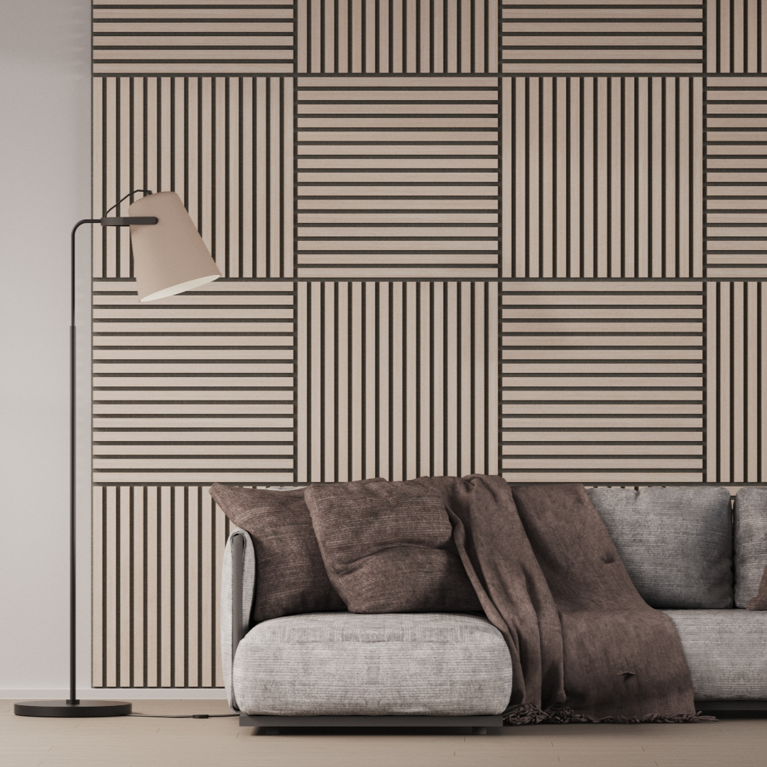 Panel Acústico Listones de Madera Enchapado Ceniza 1,44 m²