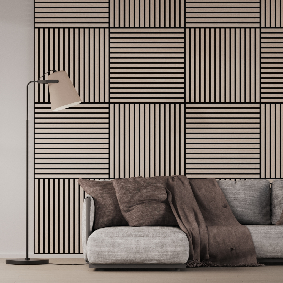 Panel Acústico Listones de Madera Enchapado Ceniza 1,44 m²