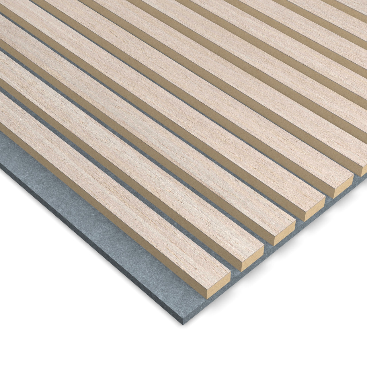 Panel Acústico Listones de Madera Enchapado Ceniza