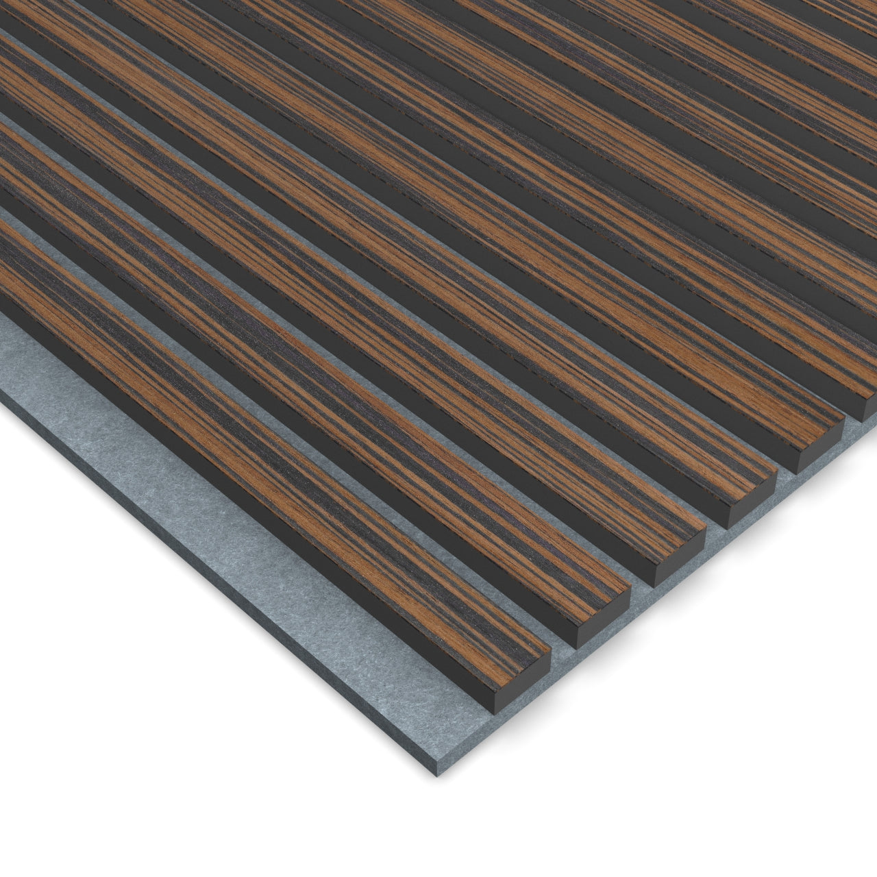 Panel Acústico Listones de Madera Enchapado Ébano