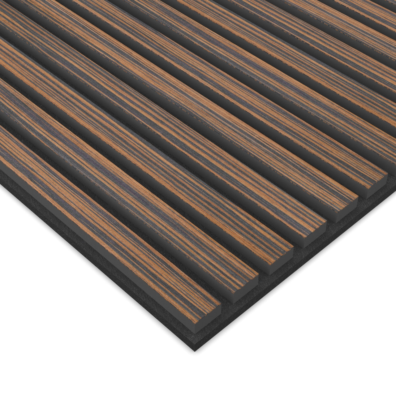 Panel Acústico Listones de Madera Enchapado Ébano 1,44 m²