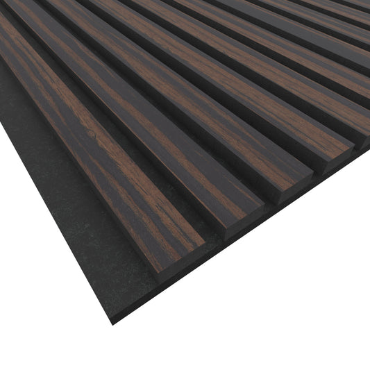 Panel Acústico Listones de Madera Enchapado Gris Lineal – Wooden Panel