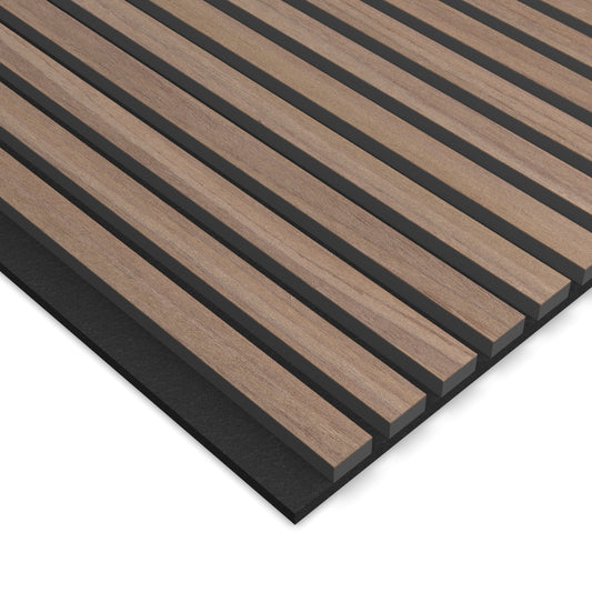Panel Acústico Listones de Madera Enchapado Nogal