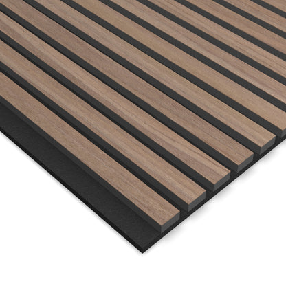 Panel Acústico Listones de Madera Enchapado Nogal