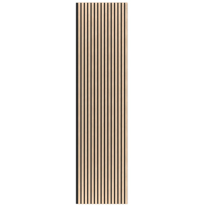 Panel Acústico Listones de Madera Enchapado Patina Blanca