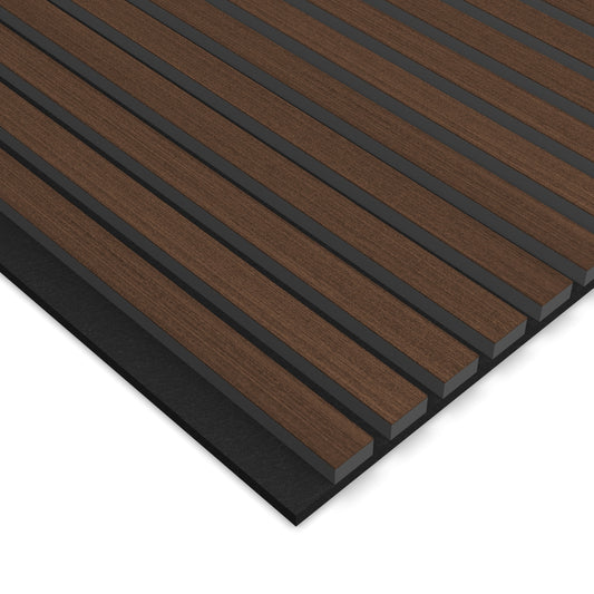 Panel Acústico Listones de Madera Enchapado Wenge