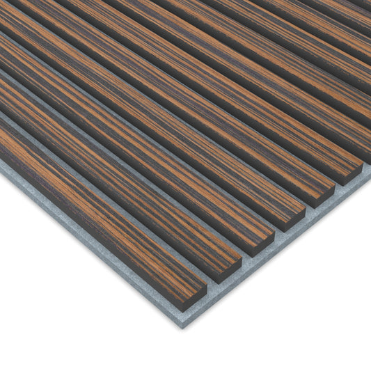 Panel Acústico Listones de Madera Enchapado Ébano 1,44 m²