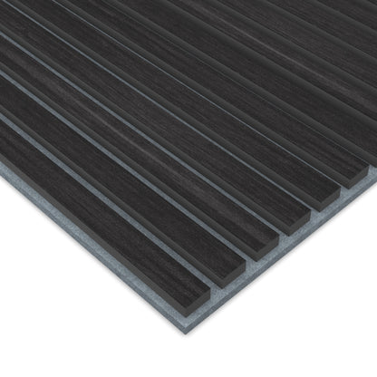 Panel Acústico Listones de Madera Enchapado Encina Negra 1,44 m²