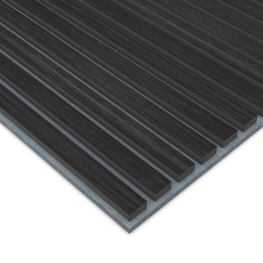 Panel Acústico Listones de Madera Enchapado Encina Negra 1,44 m²
