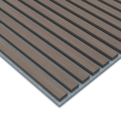 Panel Acústico Listones de Madera Enchapado Gris Lineal 1,44 m²