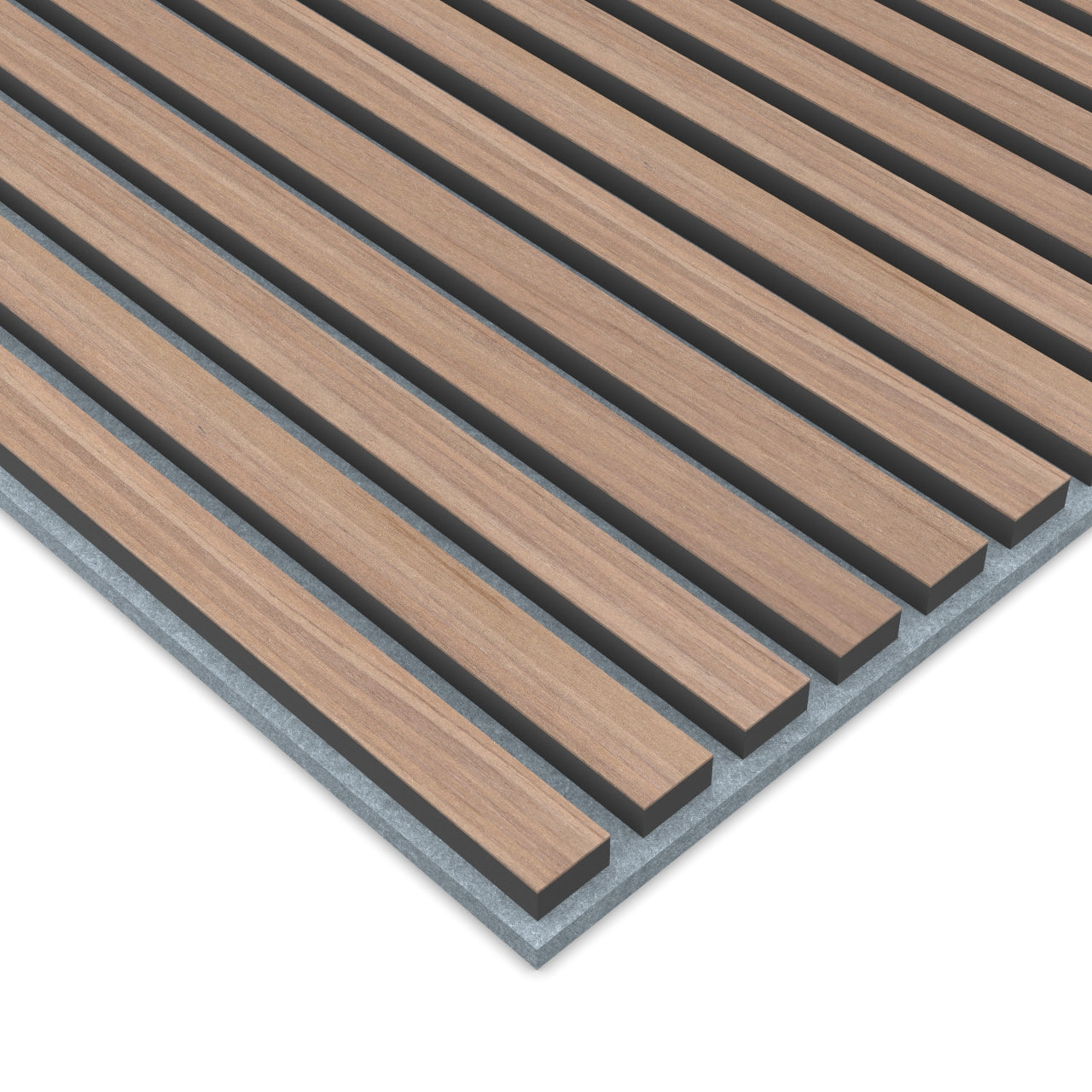 Panel Acústico Listones de Madera Enchapado Nogal 60x60cm