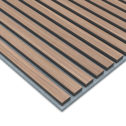 Panel Acústico Listones de Madera Enchapado Nogal 60x60cm