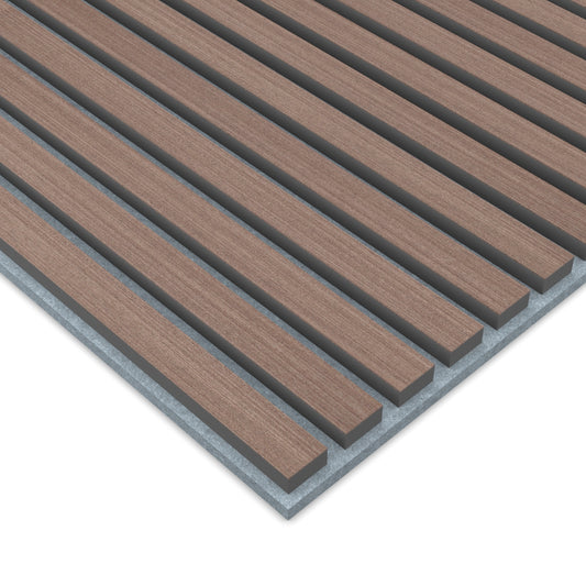 Panel Acústico Listones de Madera Enchapado Wenge 1,44 m²