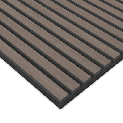 Panel Acústico Listones de Madera Enchapado Gris Lineal 1,44 m²