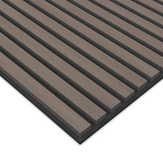 Panel Acústico Listones de Madera Enchapado Gris Lineal 1,44 m²