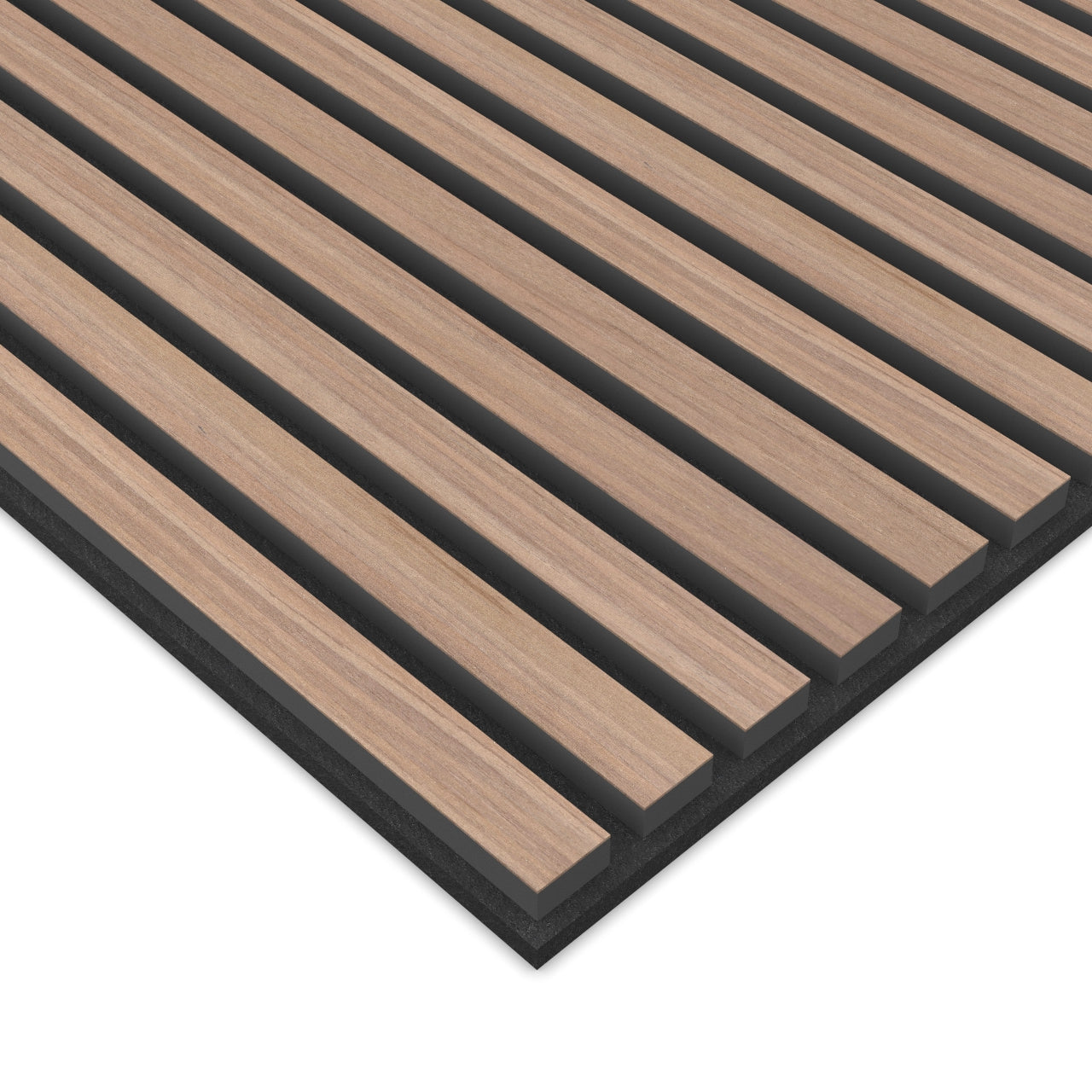 Panel Acústico Listones de Madera Enchapado Nogal 60x60cm