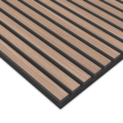 Panel Acústico Listones de Madera Enchapado Nogal 60x60cm