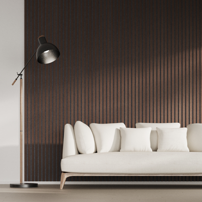 Panel Acústico Listones de Madera Enchapado Wenge