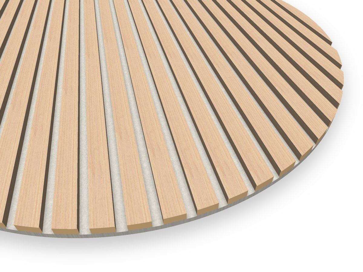 Nube acústica Wooden Panel, enchape Roble y fieltro PET Lino